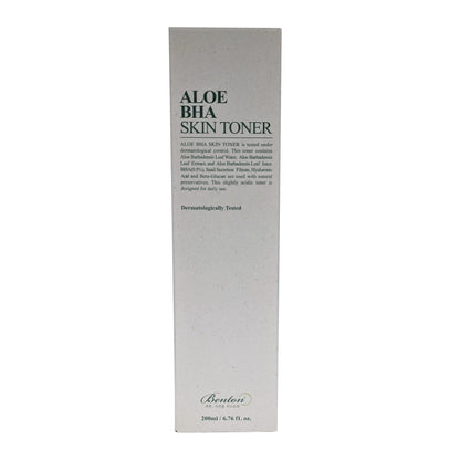 Product label for Benton Aloe BHA Skin Toner