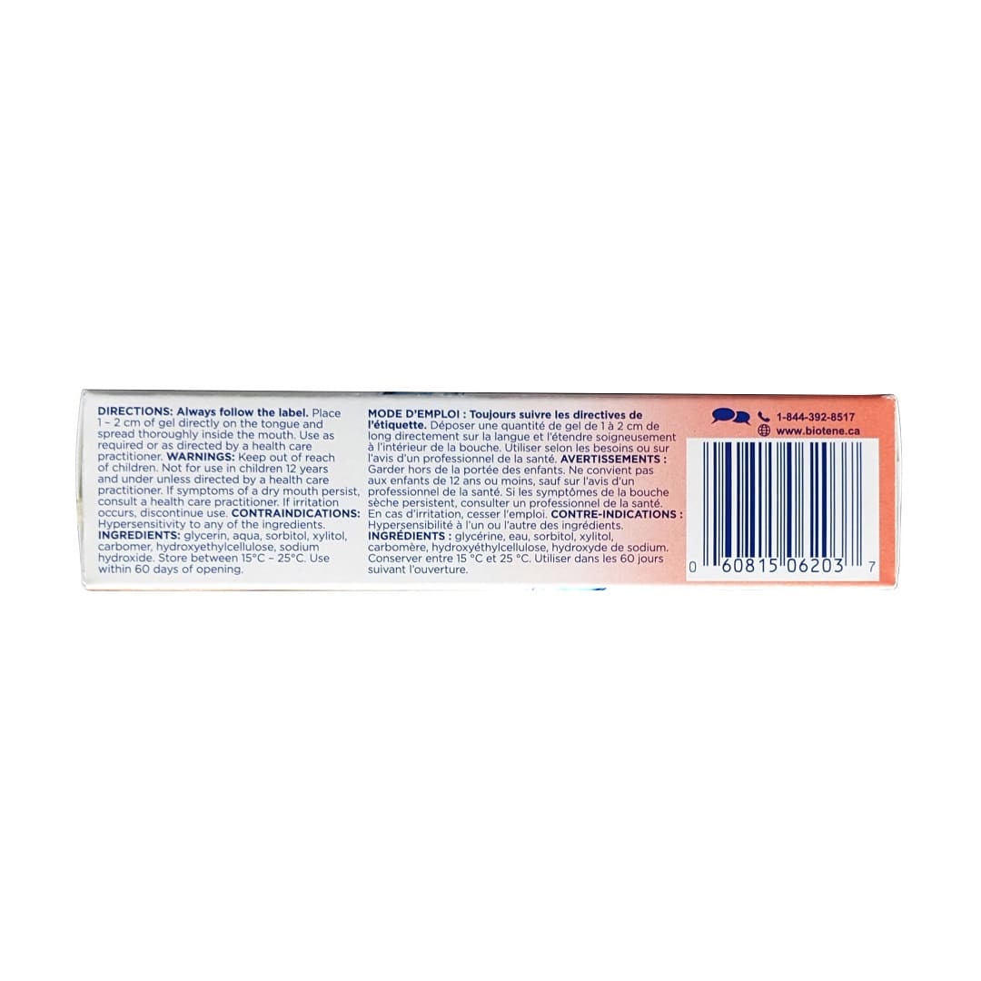 Directions, warnings, ingredients for Biotene Oral Balance Gel (42 grams)