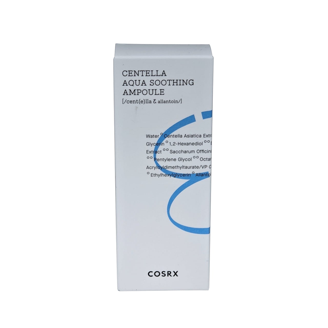 Product label for COSRX Hydrium Centella Aqua Soothing Ampoule