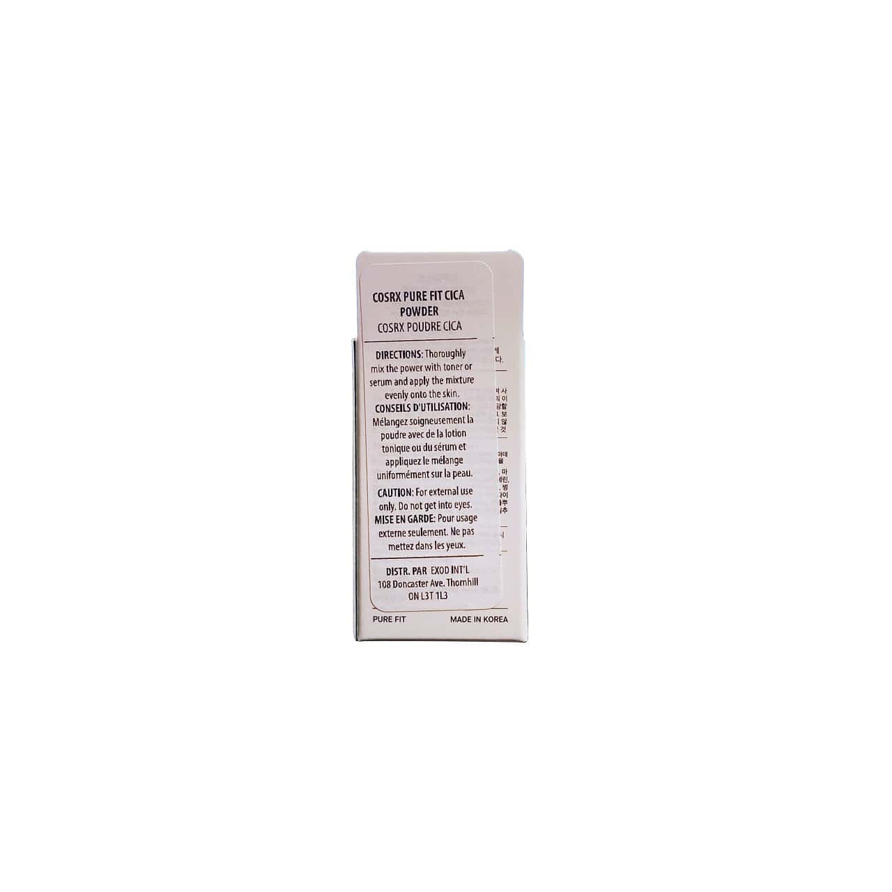 Directions, cautions for COSRX Pure Fit Cica Powder (7 grams) 