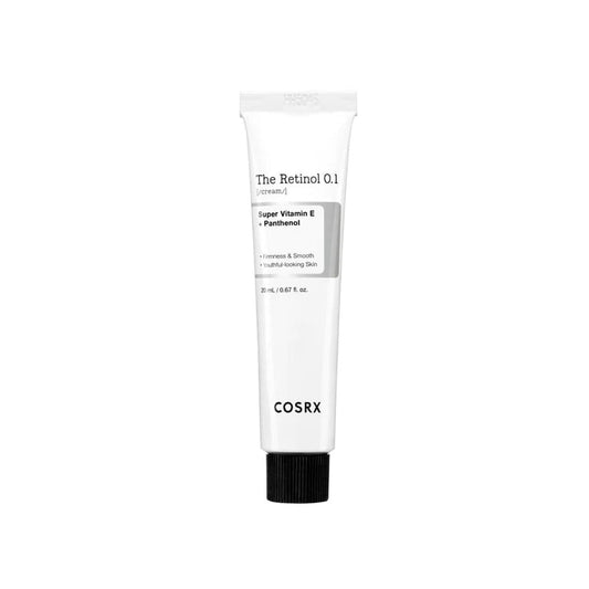 Packaging for COSRX The Retinol 0.1 Super Vitamin E + Panthenol Cream (20 mL)