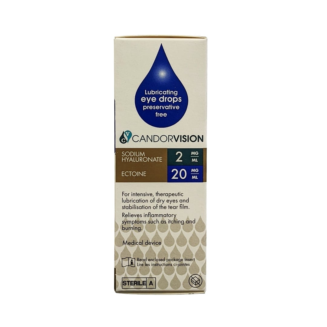 Ingredients and uses for CandorVision Hylo-Dual Intense Lubricating Eye Drops (10 mL) in English