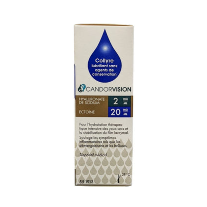 Ingredients and uses for CandorVision Hylo-Dual Intense Lubricating Eye Drops (10 mL) in French