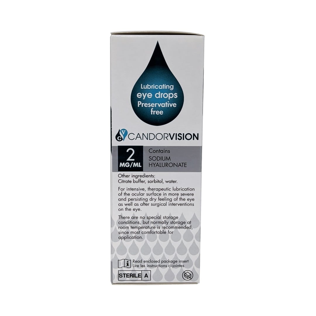 Ingredients for CandorVision Hylo Lubricating Eye Drops Gel (10 mL) in English