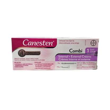 Product label for Canesten Combi 1 Day (Internal + External Cream)