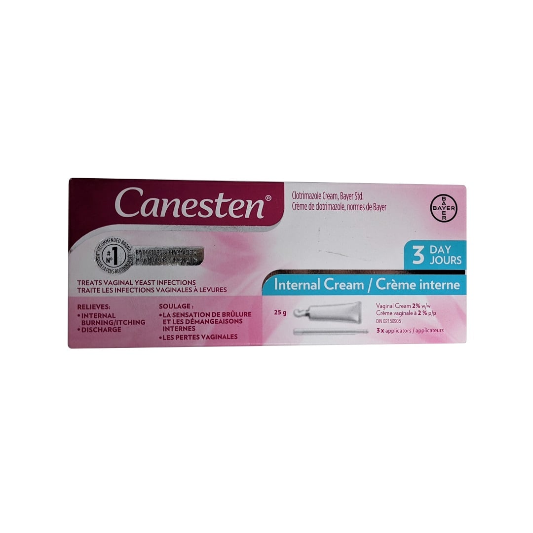 CANESTEN 3 Day Internal Cream for Yeast Infection, 3 Treatments 25 g - CTC  Health