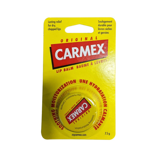 Product label for Carmex Jar Original Lip Balm (7.5 grams)