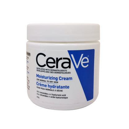 Product label for CeraVe Moisturizing Cream for Normal to Dry Skin 453g