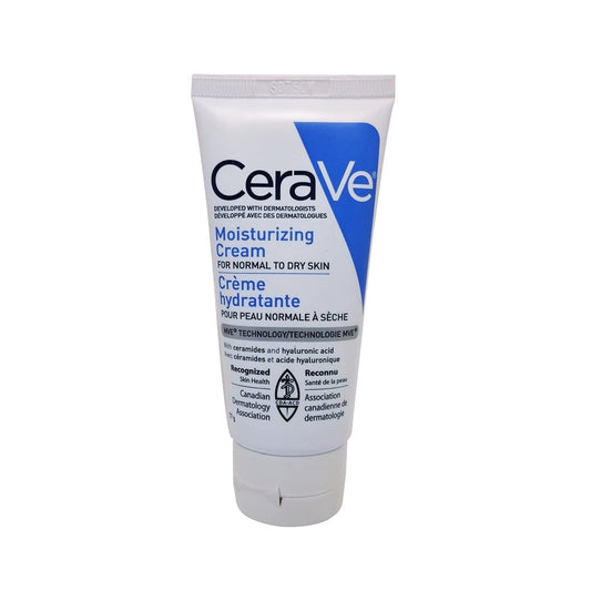 Product label for CeraVe Moisturizing Cream for Normal to Dry Skin 57g