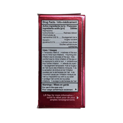 Ingredients, uses, and warnings for Clear Eyes Extra Strength Redness Relief (15 mL)