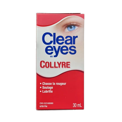 Product Label for Clear Eyes Eye Drops (30 mL) in French