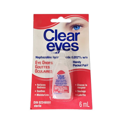 Product Label for Clear Eyes Eye Drops (6 mL)