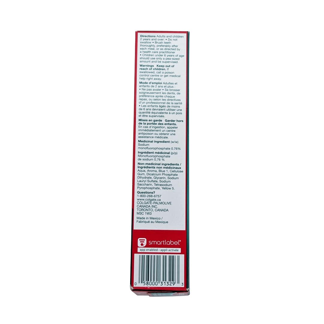 Directions, ingredients and warnings for Colgate Winterfresh Toothpaste Cavity Protection (95 mL)