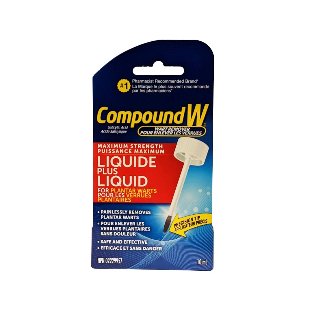 Product label for Compound W Maximum Strength Liquid Wart Remover (10 mL)