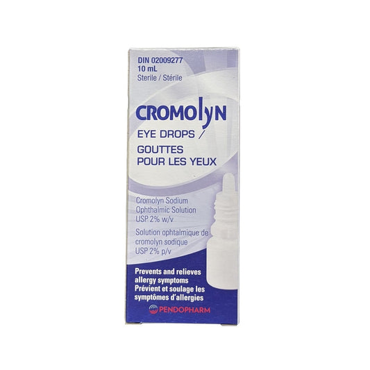 Product label for Cromolyn Eye Drops (10 mL)