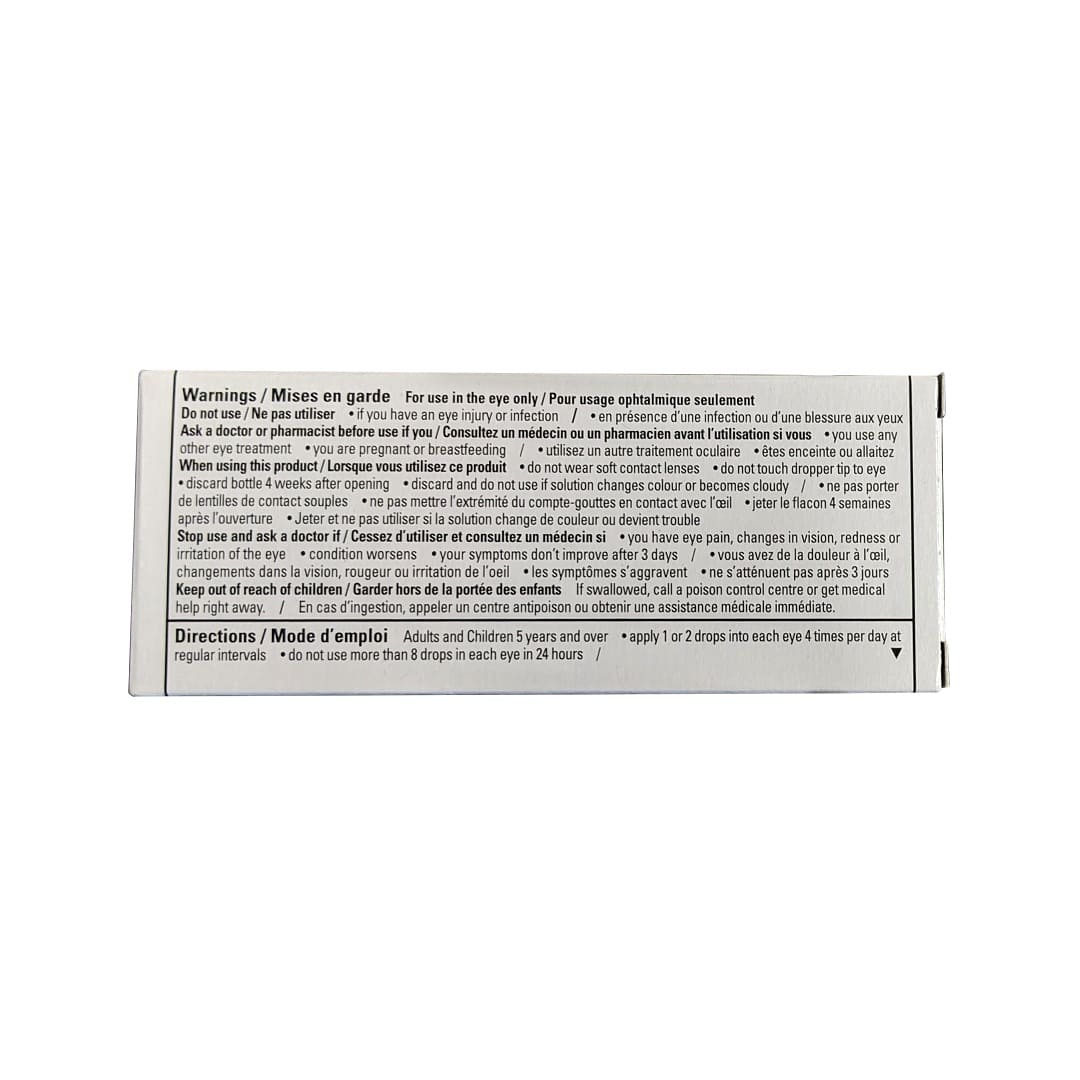 Warnings and directions for Cromolyn Eye Drops (10 mL)