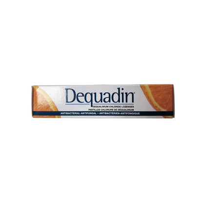 Side for Dequadin Dequalinium Chloride Lozenges Orange Flavour (16 lozenges)