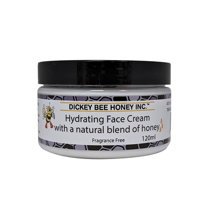 Product label for Dickey Bee Honey Hydrating Face Cream with Blend of Honey (120mL)