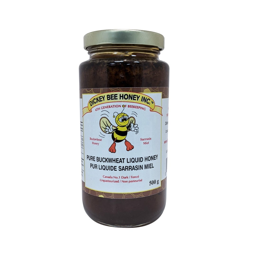 Product label for Dickey Bee Honey Pure Buckwheat Liquid Honey  500g