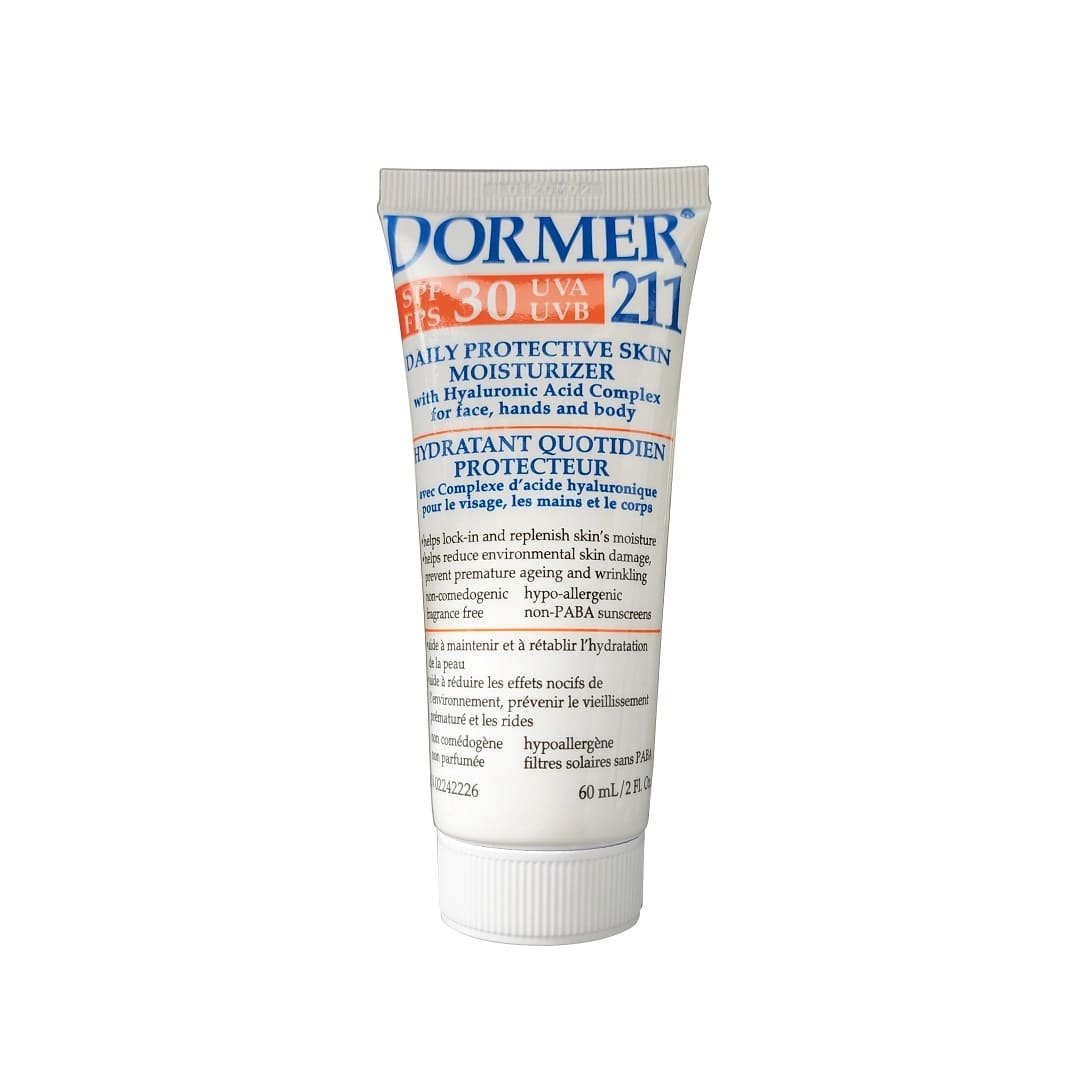 Product label for Copy of Dormer 211 Daily Protective Skin Moisturizer SPF30 (60 mL)