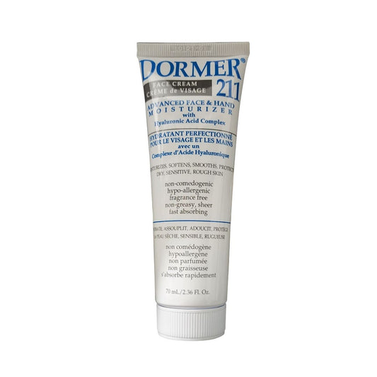Product label for Dormer 211 Face Cream Advanced Face & Hand (70 mL)