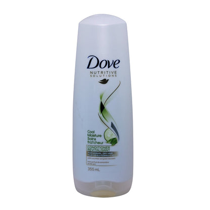 Product label for Dove Nutritive Solutions Cool Moisture Conditioner (355mL)