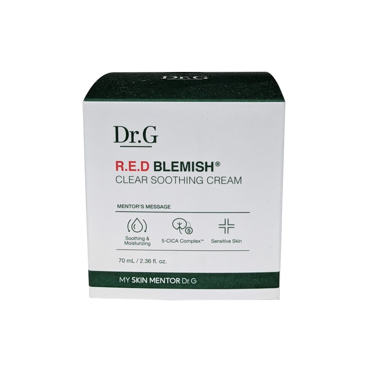 Product label for Dr.G R.E.D Blemish Clear Soothing Cream