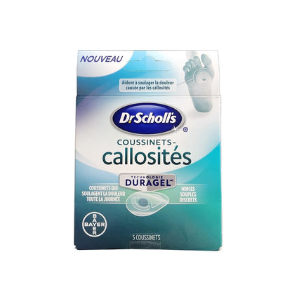 Product label for Dr. Scholl's Callus Cushions (5 cushions) in French