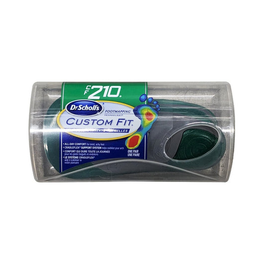 Product Label for Dr. Scholl's Custom Fit CF210 Orthotic Inserts (1 pair)