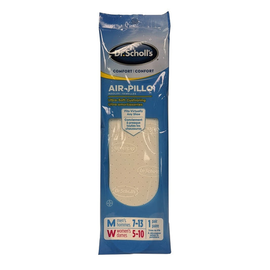 Product label for Dr. Scholl's Original Comfort Air-Pillo Insoles (1 pair)