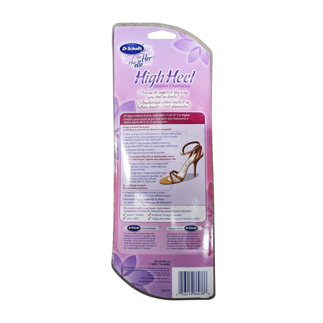 Description and features for Dr. Scholl's for Her High Heel Insoles (Sz. 6-10) (1 pair)