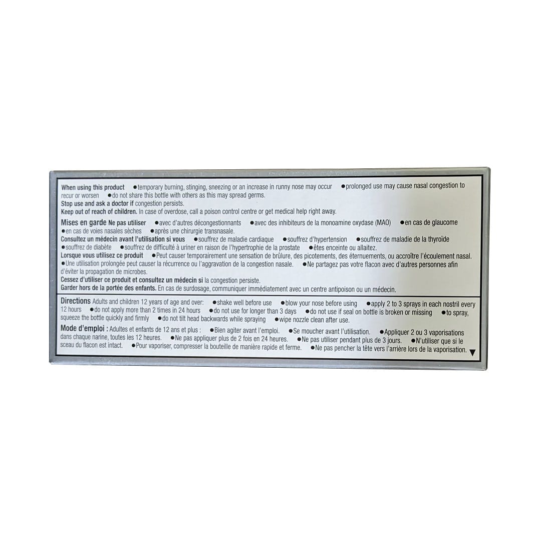 Warnings and directions for Drixoral Decongestant Nasal Spray 12 Hour Relief (30 mL)