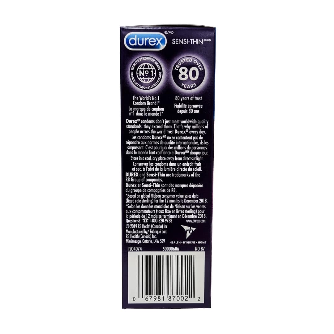 Durex description for Durex Sensi-Thin Lubricated Latex Condoms (12 count)