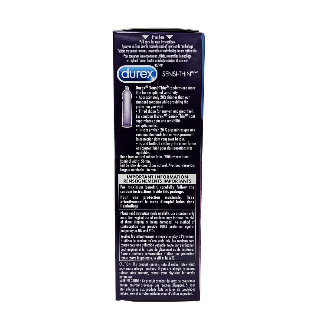 Description and important information for Durex Sensi-Thin Lubricated Latex Condoms (12 count)