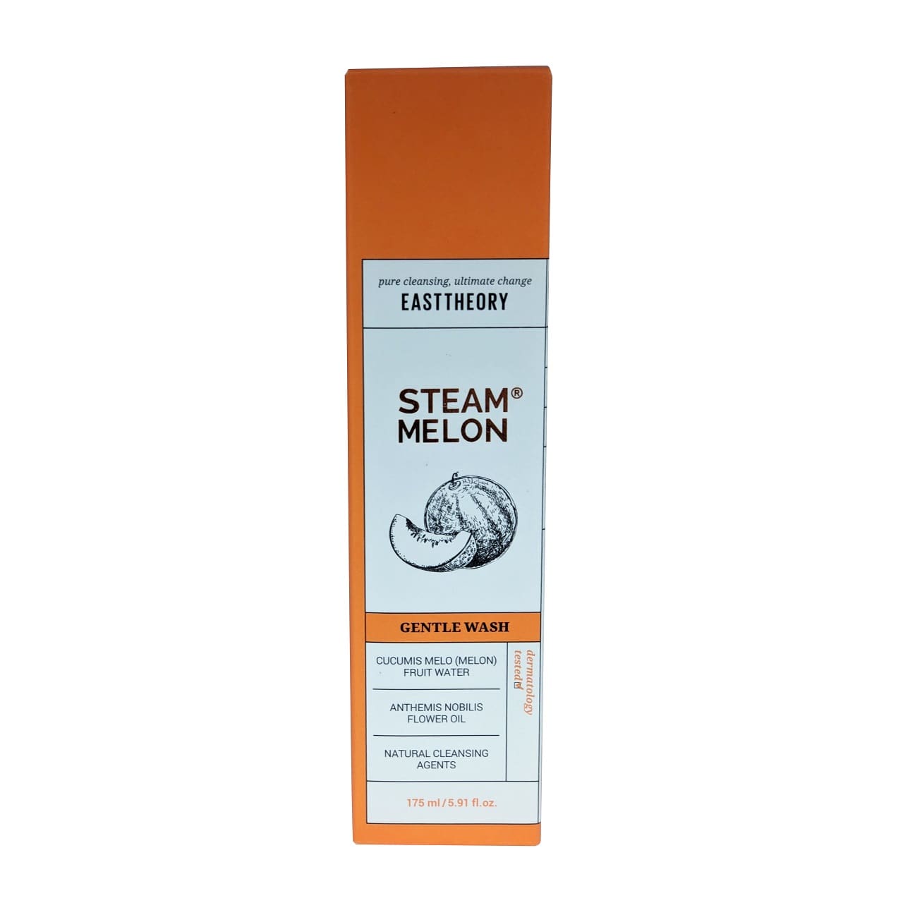 Product label for Easttheory Steam Melon Gentle Wash