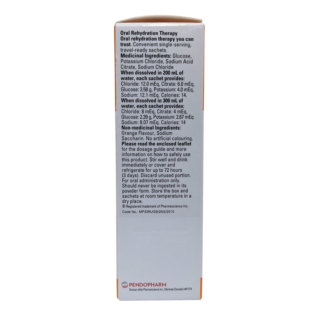Description, ingredients, dose for Electrolyte Gastro Oral Rehydration Therapy Orange Flavour (8 x 4.93g) in English