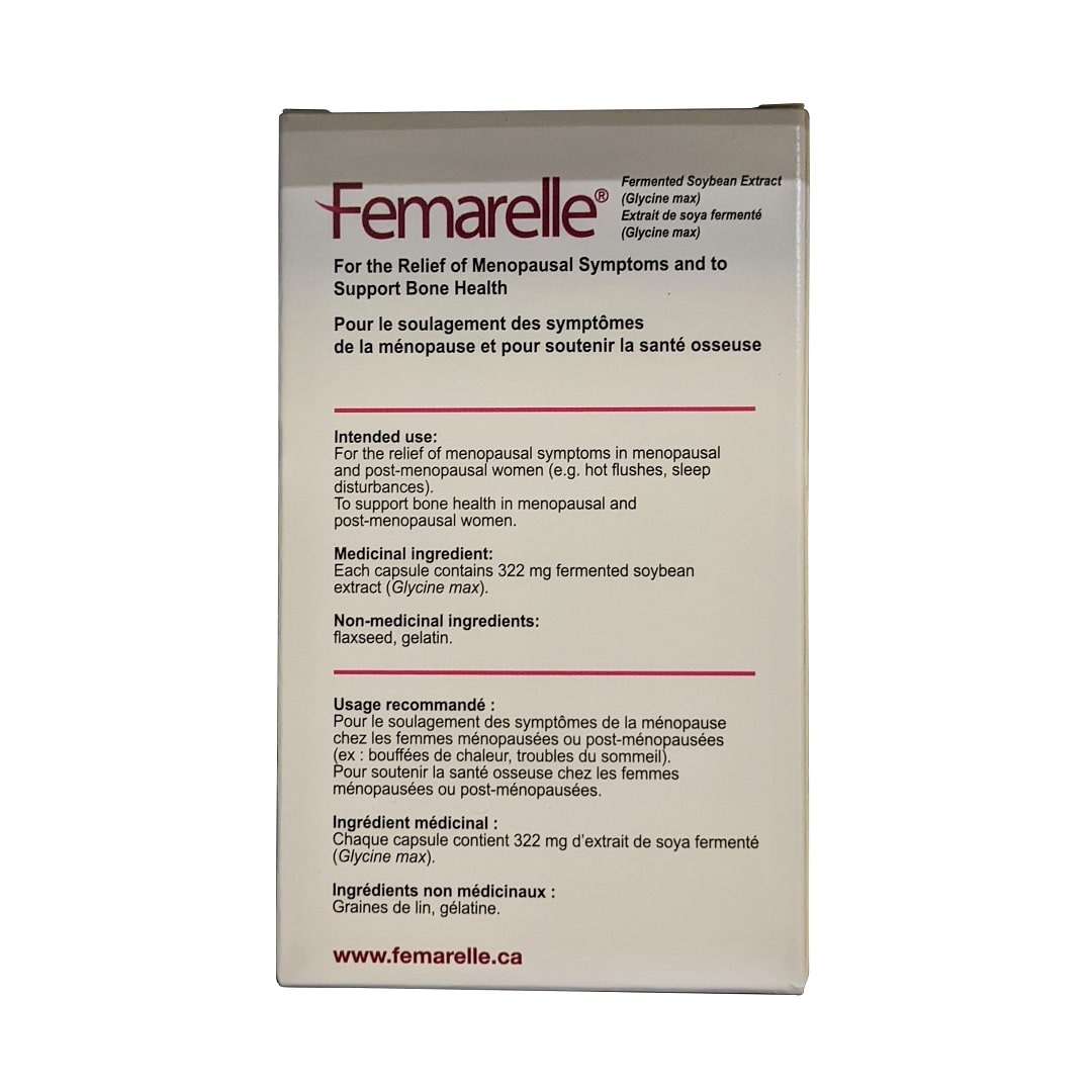 Uses, ingredients for Femarelle for Menopausal Symptoms and Bone Health (56 capsules)