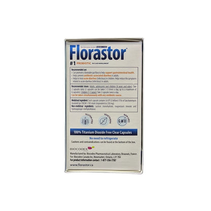 Use, Dose, Ingredients for Florastor Daily Probiotic Supplement (50 capsules) in English