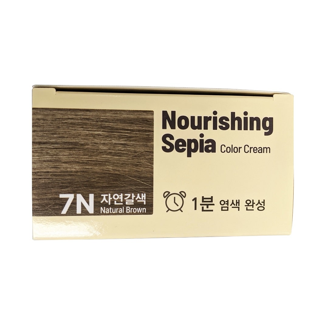 Colour swatch for Foodaholic Nourishing Sepia Color Cream Hair Dye 7N Natural Brown