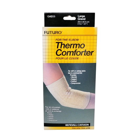 Product label for Futuro Thermo Comforter For the Elbow (large)