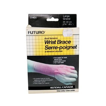Product label for Futuro Wrist Brace (large)