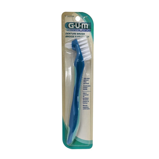 Product label for GUM Denture Brush in Green