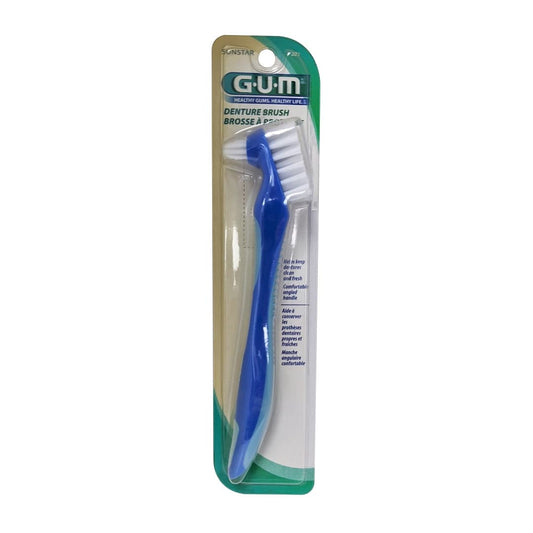 Product label for GUM Denture Brush Blue