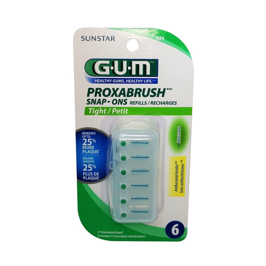 GUM Proxabrush Go Betweens Snap-On Refills (Tight) (6 count)