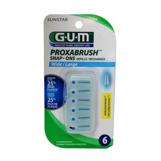 GUM Proxabrush Go Betweens Snap-On Refills (Wide) (6 count)