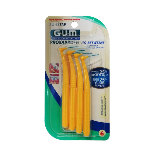 Product label for GUM Proxabrush Go Betweens (6 count)