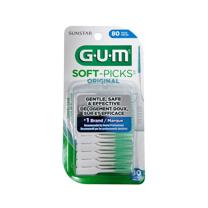 Product label for GUM Soft-Picks Original (80 count)