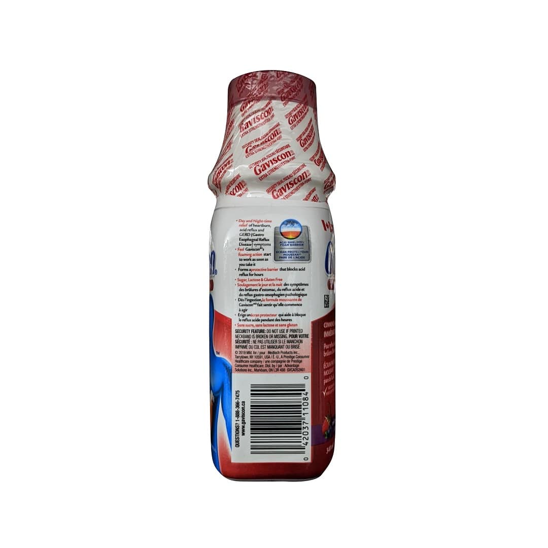 Features for Gaviscon Extra Strength Liquid Soothing Fruit Blend (340 mL)