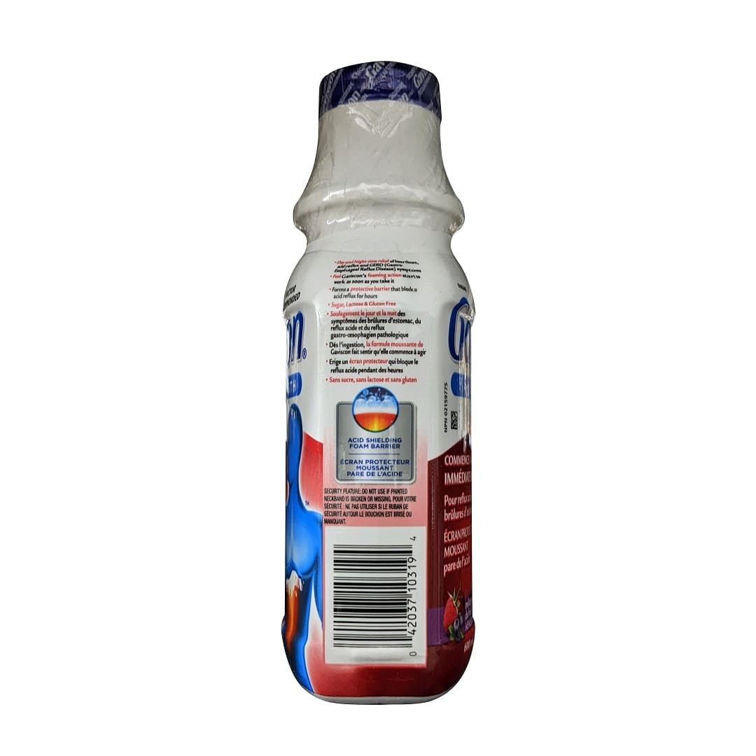 Features for Gaviscon Regular Strength Liquid Soothing Fruit Blend (600 mL)