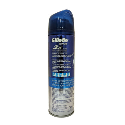 Description and ingredients for Gillette Series Moisturizing Shave Gel 3x Action (198 grams)